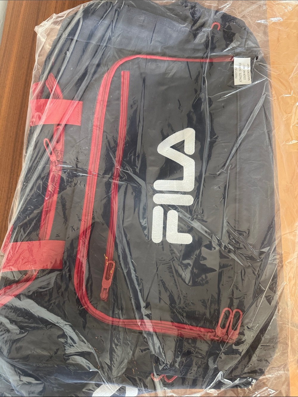 Fila Black Backpack with Red Trim and White Logo